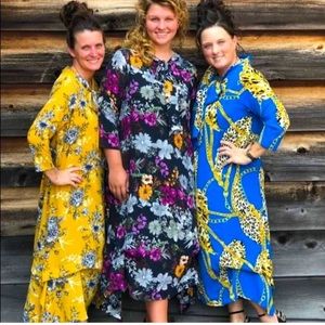 NWT Zadie B’s Royal Blue Gold Abigail Dress Large